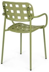 Sedie da esterno in set verdi in metallo 4 pz Clover – Bizzotto