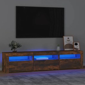 Mobile Porta Tv Con Luci Led Rovere Fumo 180x35x40 Cm /