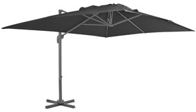 Ombrellone A Sbalzo Palo İn Alluminio 4x3 M Nero /