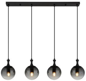 Globo 15885-4H - Lampadario a sospensione con filo DALTON 4xE27/10W/230V nero