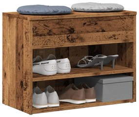 Scarpiera Legno Antico 60x30x45 Cm İn Legno Multistrato /