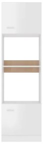 Armadio per Microonde Bianco Lucido 60x57x207 cm in Truciolato