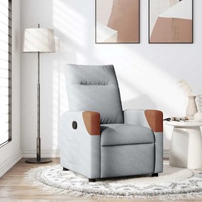 Poltrona Reclinabile İn Tessuto Grigio Chiaro /