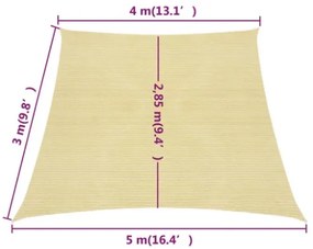 Vela Parasole 160 g/m² Beige 4/5x3 m in HDPE