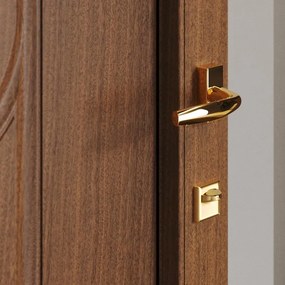 Portoncino d'ingresso DOLCETTI in PVC con vetro satinato con doppio vetro L 90 x H 210 cm in PVC ciliegio, apertura spingere a destra, falso telaio non incluso