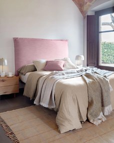 Kave Home - Testiera sfoderabile Tanit in lino rosa per letto da 180 cm