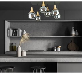 Lampadario a plafone SOMA 6xE27/60W/230V nero/oro/fumé nero