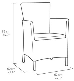 Sedia da giardino in plastica grigio scuro Lowa - Keter