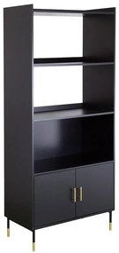 Libreria 4 ripiani Tedy L 75 x P 40 x H 170 cm nero, portata per ripiano 15 kg