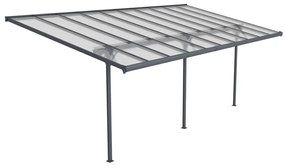 Pergola per terrazzo addossata 18,8 m² L618 x P305 x H240/285 cm in Alluminio Antracite  - ALVARO