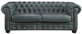 Divano chesterfield 3 posti 100% Pelle di bufalo Verderame - BRENTON