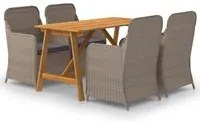 Set Mobili da Pranzo per Giardino 5 pz Marrone 3068770