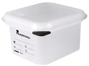 Porta pranzo Ermetico Masterpro Foodies polipropilene Quadrato 1 L 17,6 x 10,8 x 10 cm Bianco Trasparente