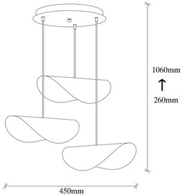 Lampadario su filo SIVANI 3xE27/100W/230V