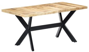 Tavolo Da Pranzo 160x80x75 Cm İn Legno Massello Di Mango Grezzo /
