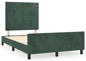 Giroletto con testiera verde scuro 120x190 cm in velluto