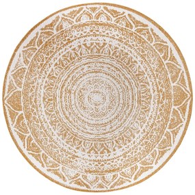 Tappeto rotondo per esterni giallo ocra-bianco ø 140 cm Siruma - NORTHRUGS