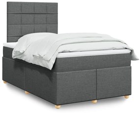 Giroletto A Molle Con Materasso Grigio Scuro 120x200 Cm Tessuto /