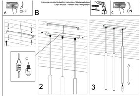 Sollux SL.0470 - Lampadario a sospensione con filo PASTELO 3 3xG9/8W/230V nero