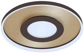 Plafoniera LED Frame Ø 49.5 cm dorato IP20 cct da bianco caldo a bianco freddo con regolazione di temperatura, 3000 lumen BRILONER