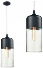 Lampada da soffitto pensile di vetro Zenit B Black