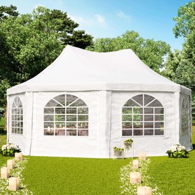 TOOLPORT Gazebo pagoda 6x6 m, telo in PVC, bianco - (1068)