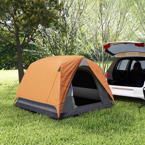 Tenda da Campeggio per 3 Persone Impermeabile 200x200x135H cm Impermeabile con Tasca e Gancio per Lanterna Arancione...