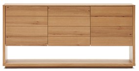 Kave Home - Credenza Alguema 3 ante impiallacciato rovere finitura naturale 151 x 73 cm