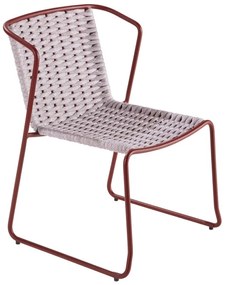 Sedia da giardino in alluminio con braccioli Livia NATERIAL, seduta in corda grigio