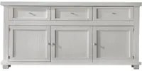 Madia credenza shabby in legno massello 3 porte bianco opaco l.180 p.45 h.86 - Mobili 2G