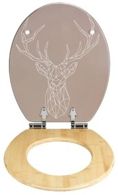 Sedile per wc in bambù e cartone, 44 x 37,5 cm Stag - Wenko