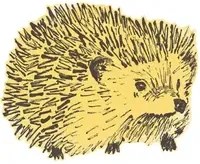 Sian Zeng Adesivo murale Hedgehog - Yellow