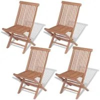 Sedie da Giardino Pieghevoli 4 pz in Legno Massello di Teak 43040