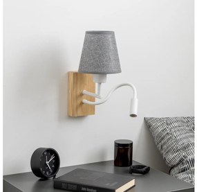 Brilagi - Applique a LED NUBILA WOOD 1xE27/25W/230V + LED/3W quercia/grigio