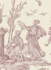 Lewis & Wood Carta da parati Toile Baptiste - Cerise