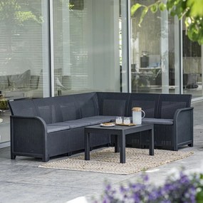 Keter divano angolare da giardino rosalie grafite