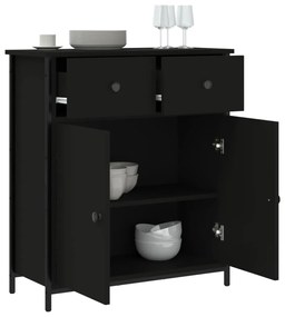 Credenza nera 70x30x80 cm in legno multistrato