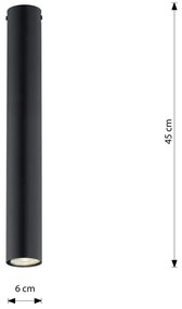 Plafoniera TECNO 1L da soffitto, base GU10, Nera Colore del corpo Nero