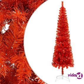 vidaXL Albero di Natale Sottile Rosso 210 cm