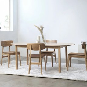 Sedia da pranzo in similpelle in colore marrone cognac-naturale Livo - Unique Furniture