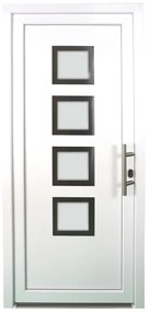Portoncino d'ingresso in pvc 20017 L 90 x H 210 cm bianco apertura sinistra