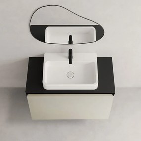 Mobile da bagno sospeso sotto lavabo L 59.5 x H 40 x P 45.5 cm beige opaco, 1 cassetto Fusion