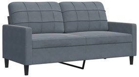 Set di divani 4 pz con cuscini e rinforzi grigio scuro velluto