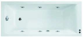 Vasca idromassaggio rettangolare Galaxy confort,bianco ,170, 75 cm, 6 bocchette, SANYCCES