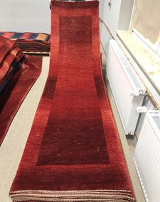 Loribaft Tappeto 80x300 Rosso (Iran) Annodato A Mano