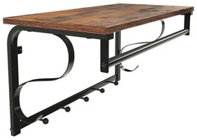 Appendiabiti da parete con mensola NATE marrone/nero