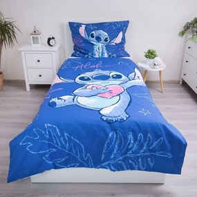 Set copripiumino e federa da bambini blu in cotone per letto singolo 140x200 cm Lilo &amp; Stitch "Aloha" – Jerry Fabrics