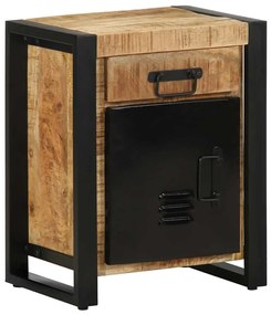 Comodino 40x30x50 Cm İn Legno Massello Di Mango Grezzo /