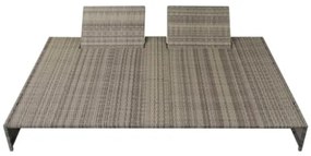 Set Divani da Giardino 5 pz con Cuscini in Polyrattan Grigio