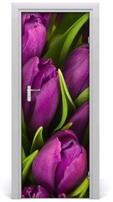 Sticker porta Tulipani viola 75x205 cm